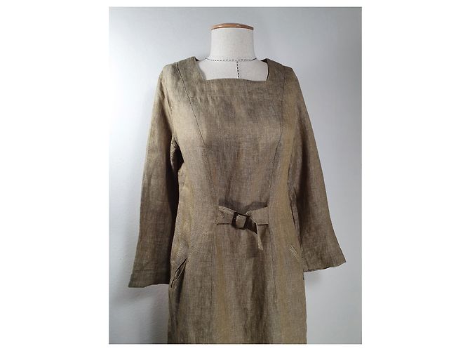 Bitte Kai Rand Leinenkleid Beige - Ansicht 2