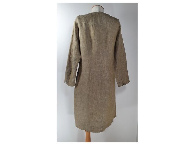 Bitte Kai Rand Leinenkleid Beige - Ansicht 6