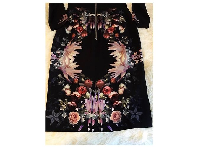 Givenchy Kleid mit Blumenprint Schwarz Viscose Größe 36 - Ansicht 6