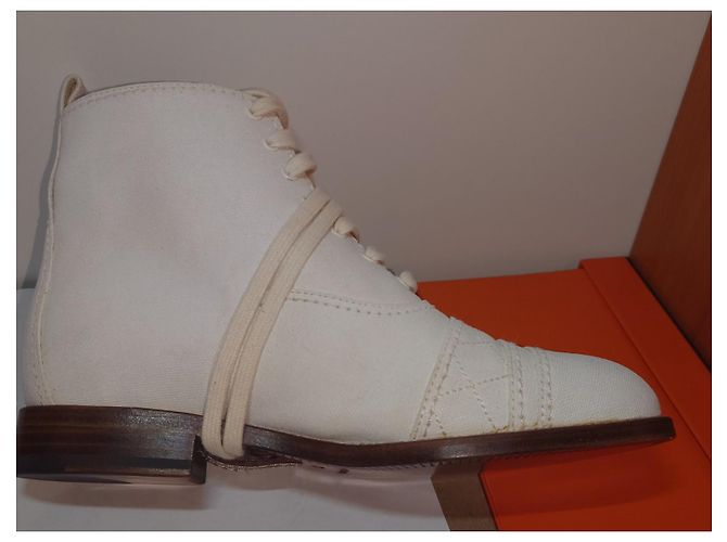 Taglia stivale con lacci in tessuto Chanel 37 US 7 UK 4 AU 6 Grigio - vista 10