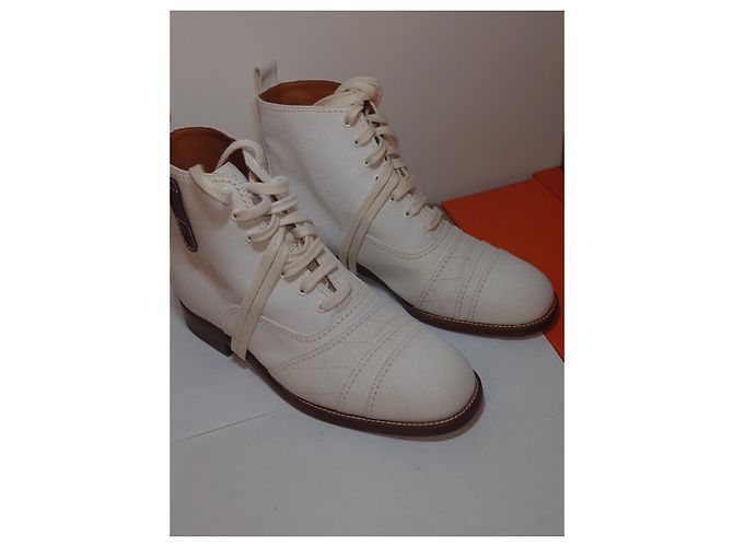 Taglia stivale con lacci in tessuto Chanel 37 US 7 UK 4 AU 6 Grigio - vista 2