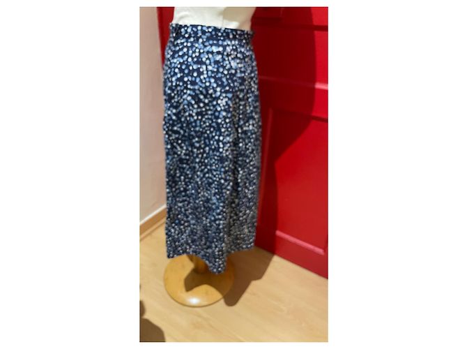 Falda Agnès b. de Lunares de Algodón Azul Marino Multicolor - vista 2