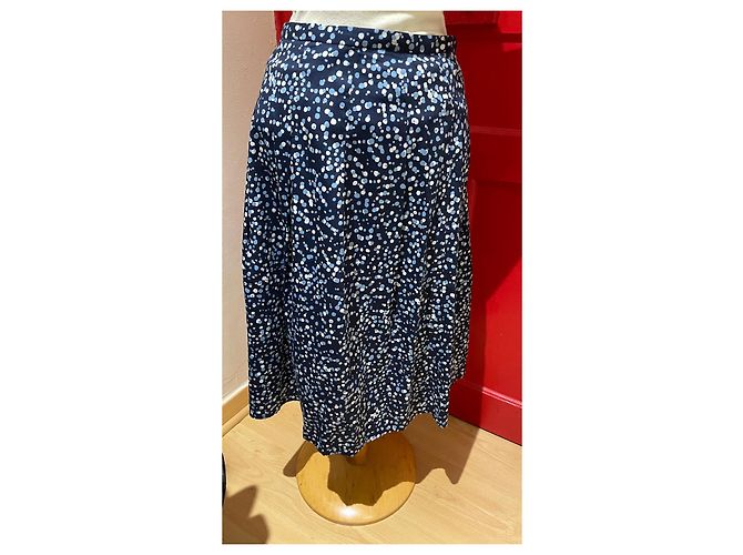 Falda Agnès b. de Lunares de Algodón Azul Marino Multicolor - vista 3