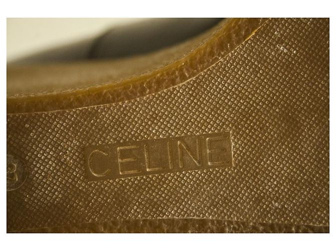 Celine Daoust Céline Celine Schwarzes Lackleder Beige Crepe Wedge Plateaustiefel Schuhe Gr 37 - Ansicht 8