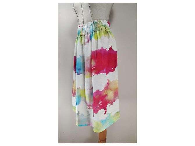 Falda Midi de Lino 120% LINO Multicolor - vista 2