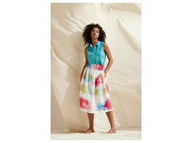 Falda Midi de Lino 120% LINO Multicolor - vista 5