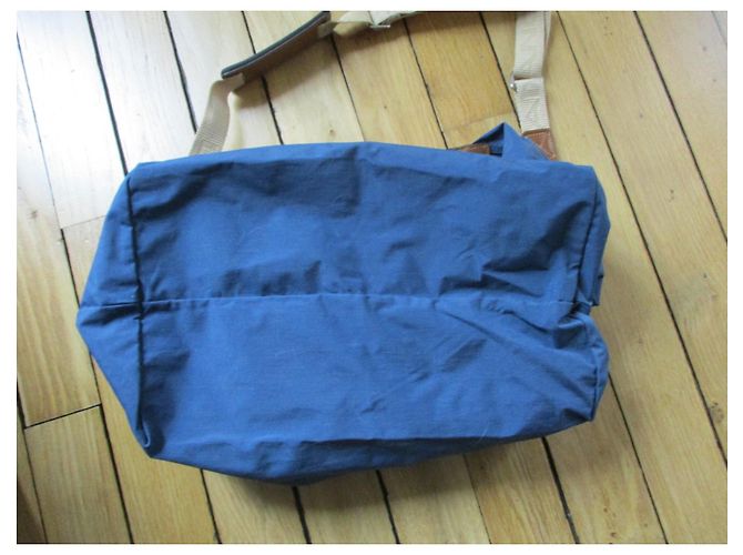 Borsa weekend Lancel in nylon blu - vista 4