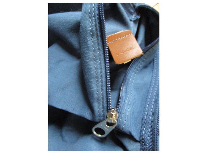 Borsa weekend Lancel in nylon blu - vista 5