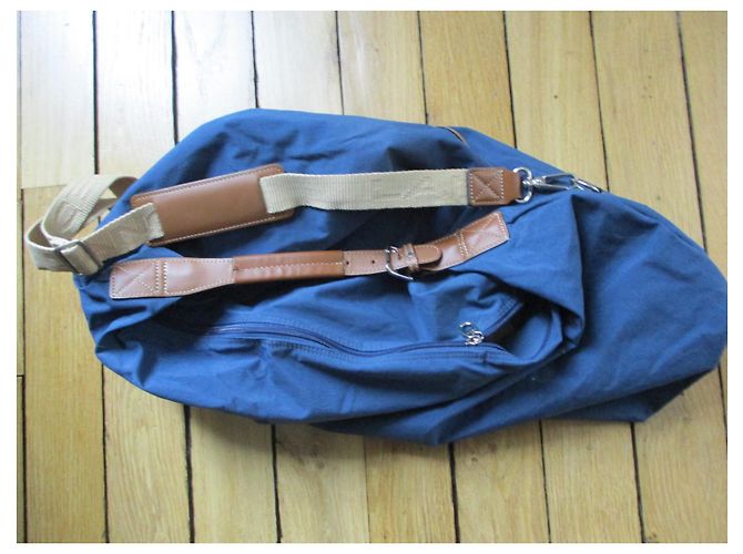 Borsa weekend Lancel in nylon blu - vista 8