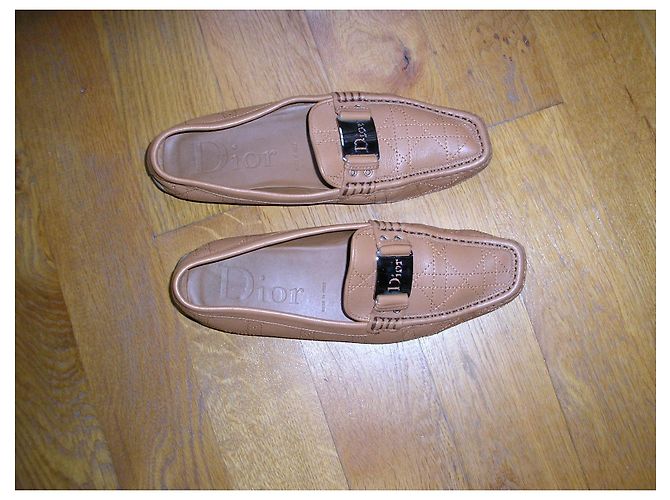 Dior Mocassini in pelle di cammello, 39,5. Caramello - vista 3