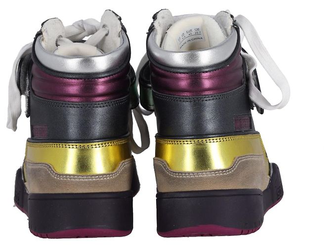 Isabel Marant Sneakers Bresse Metallic Colorblock High-Top in pelle multicolor - vista 4