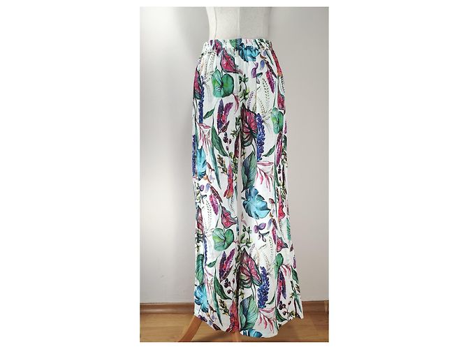 120% LINO Leinenhose mit Blumenmuster Mehrfarben - Ansicht 3