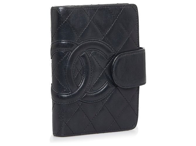 Couverture d'agenda Chanel en cuir noir Cambon Ligne - vue 2
