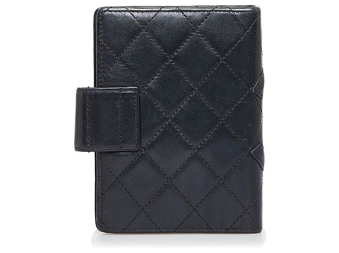 Couverture d'agenda Chanel en cuir noir Cambon Ligne - vue 3