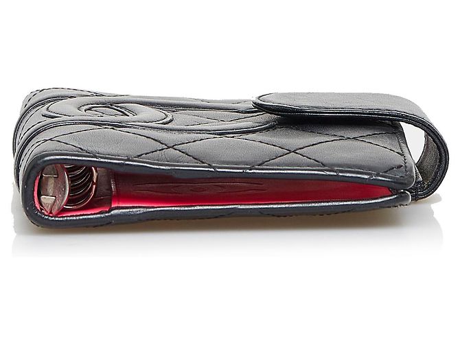 Couverture d'agenda Chanel en cuir noir Cambon Ligne - vue 4