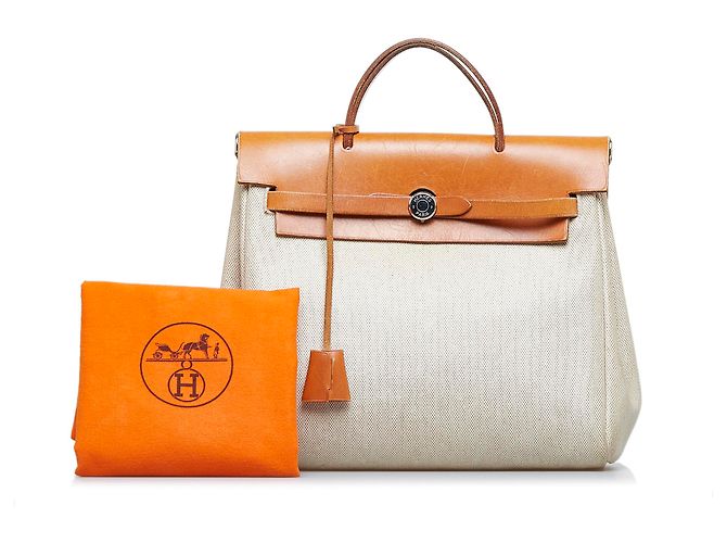 Hermès Hermes Marrone Herbag Orizzontale Beige - vista 12