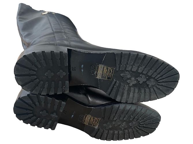 Botas de montar Escada sport 35 hebilla dorada de cuero negro Gold hardware - vista 3