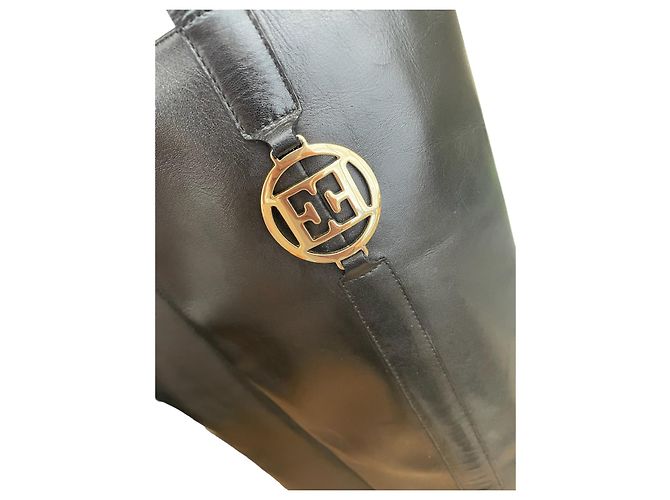 Botas de montar Escada sport 35 hebilla dorada de cuero negro Gold hardware - vista 5