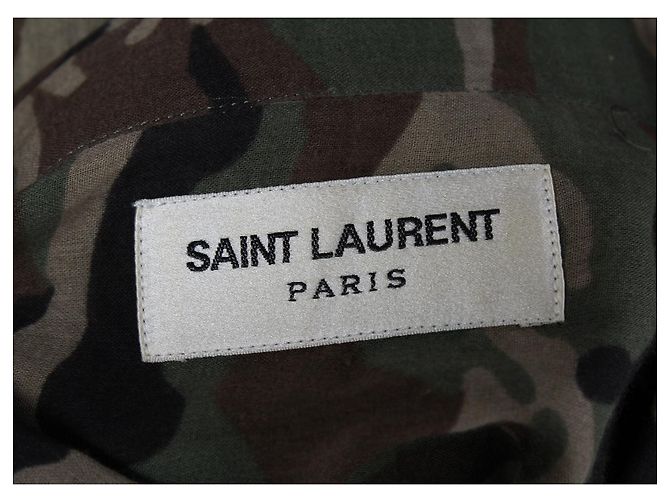 Camicia Camouflage Saint Laurent in Cotone Verde - vista 3
