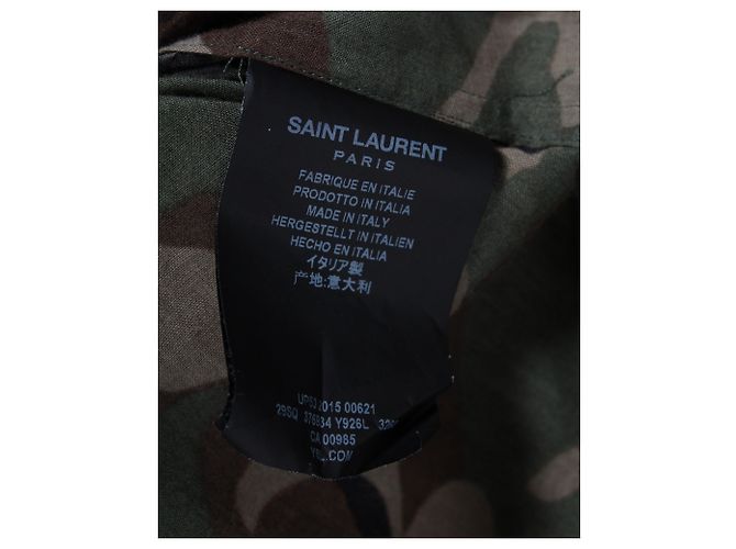 Camicia Camouflage Saint Laurent in Cotone Verde - vista 4