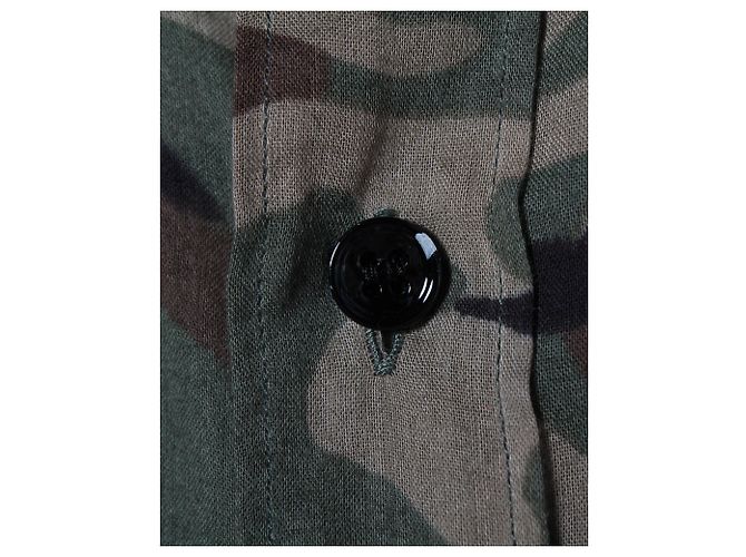 Camicia Camouflage Saint Laurent in Cotone Verde - vista 5