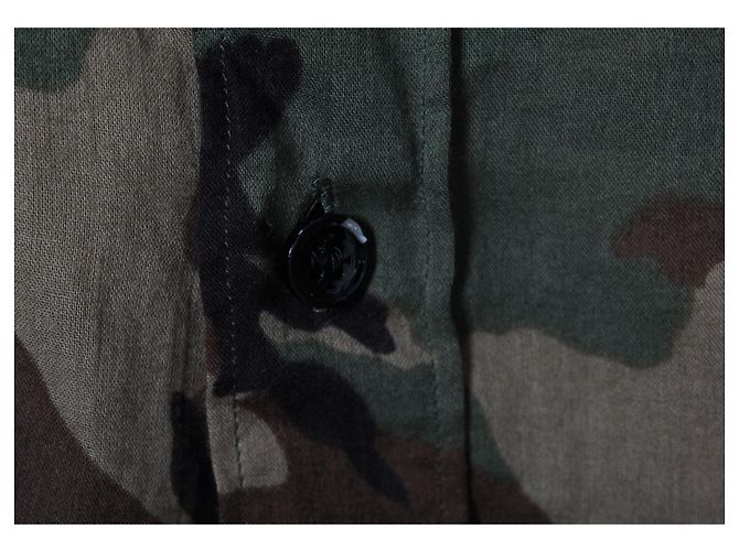 Camicia Camouflage Saint Laurent in Cotone Verde - vista 6
