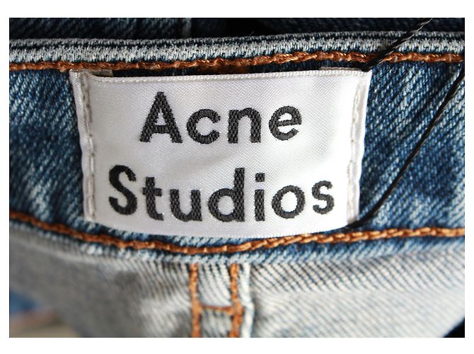 Jeans a taglio dritto Acne Studios Row in denim di cotone blu - vista 4