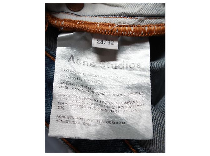 Jeans a taglio dritto Acne Studios Row in denim di cotone blu - vista 5