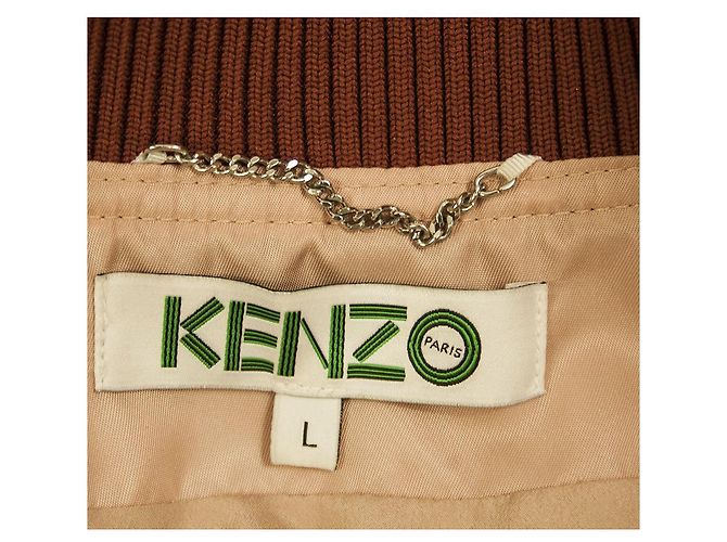 Chaqueta bomber con cremallera delantera marrón rosa Kenzo talla L - vista 3