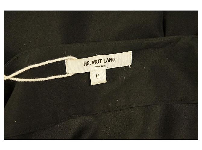 Helmut Lang Mini vestido negro sin mangas drapeado con una correa asimétrica tamaño 6 - vista 3