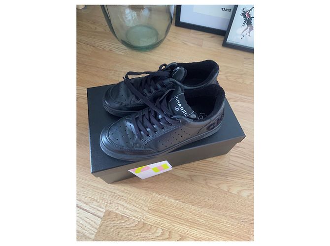 Sneakers Chanel in pelle nera 38 Nero - vista 5