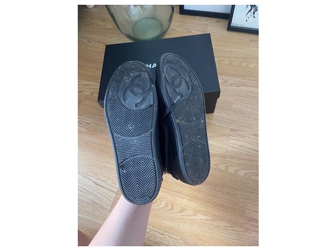 Sneakers Chanel in pelle nera 38 Nero - vista 8