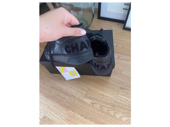 Sneakers Chanel in pelle nera 38 Nero - vista 9
