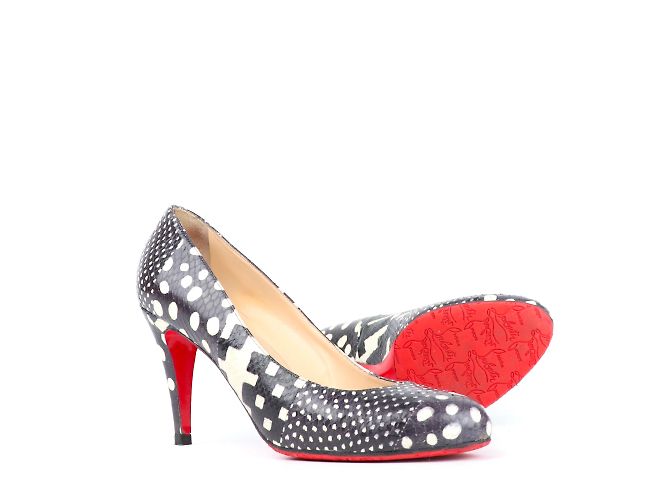 Christian Louboutin LOUBOUTIN - Plum pumps in black and white python (T40) - view 2