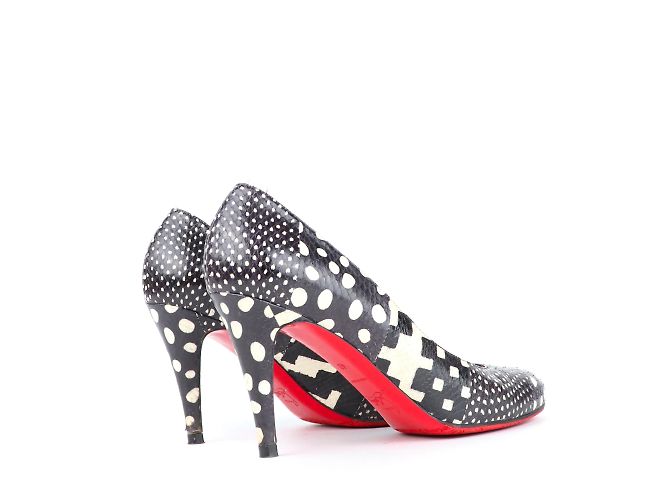 Christian Louboutin LOUBOUTIN - Plum pumps in black and white python (T40) - view 3