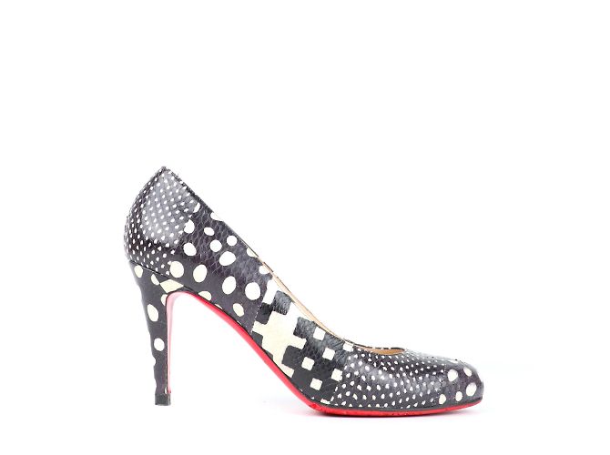 Christian Louboutin LOUBOUTIN - Plum pumps in black and white python (T40) - view 4