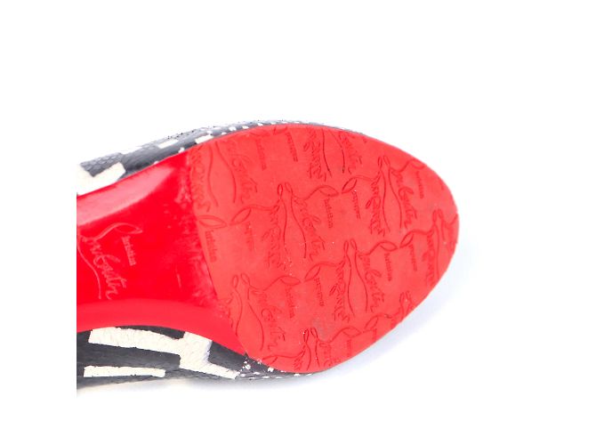 Christian Louboutin LOUBOUTIN - Plum pumps in black and white python (T40) - view 8