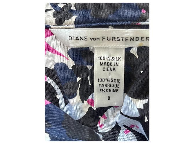 Diane Von Furstenberg DvF Vintage Polly Dee Seidenhemdkleid Mehrfarben - Ansicht 5