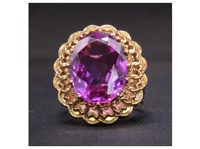 Autre Marque Gelbgold-Lila-Topas-Ring 18 Karat Gold hardware - Ansicht 3