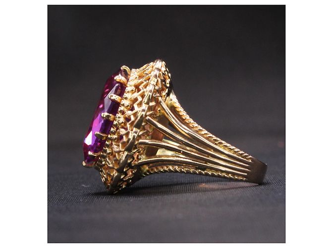 Autre Marque Gelbgold-Lila-Topas-Ring 18 Karat Gold hardware - Ansicht 5