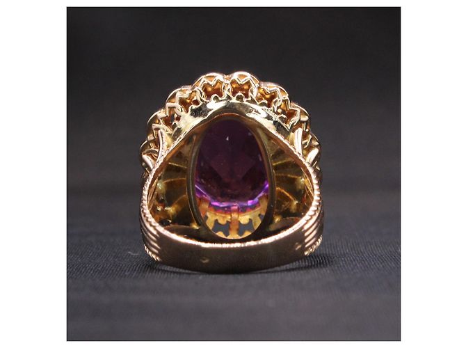 Autre Marque Gelbgold-Lila-Topas-Ring 18 Karat Gold hardware - Ansicht 6