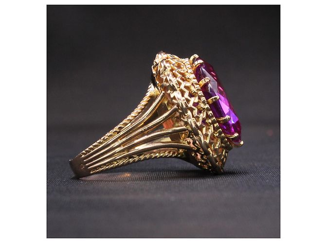 Autre Marque Gelbgold-Lila-Topas-Ring 18 Karat Gold hardware - Ansicht 7