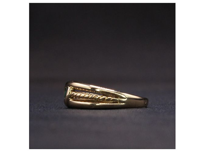 Autre Marque Bisel de anillo de esmeralda engastado en oro amarillo 18 quilates Verde oscuro Gold hardware - vista 5