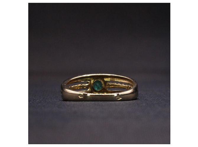 Autre Marque Bisel de anillo de esmeralda engastado en oro amarillo 18 quilates Verde oscuro Gold hardware - vista 6
