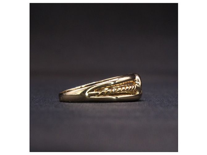 Autre Marque Bisel de anillo de esmeralda engastado en oro amarillo 18 quilates Verde oscuro Gold hardware - vista 7
