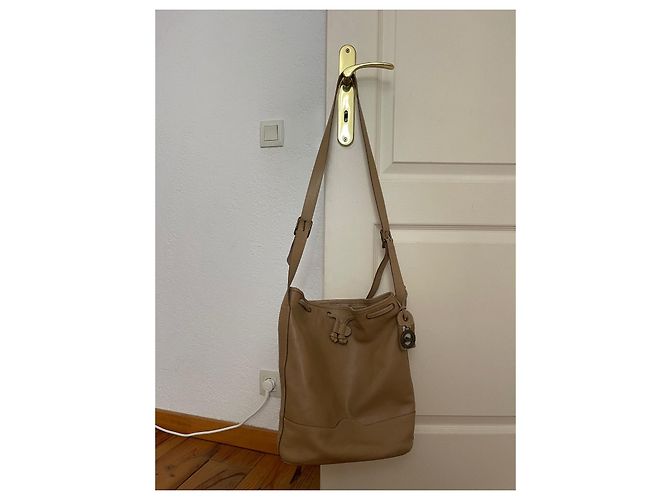 Borsa a mano Longchamp in pelle beige - vista 3