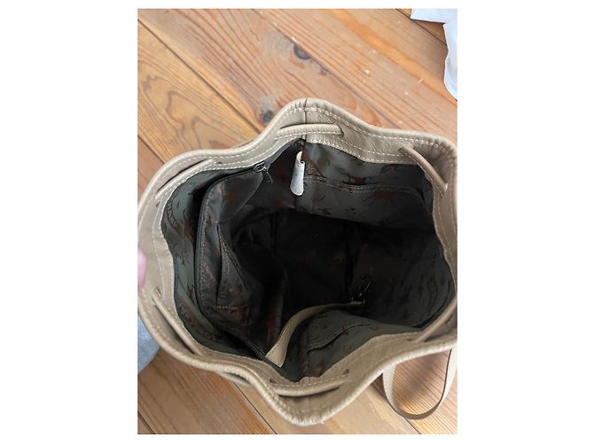 Borsa a mano Longchamp in pelle beige - vista 4