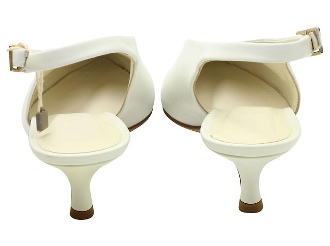 Tibi Lia White Slingback Gattino Tacchi - vista 4