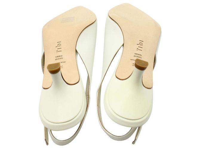 Tibi Lia White Slingback Gattino Tacchi - vista 5