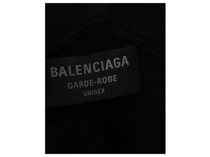 Everyday Felpa con cappuccio classica Balenciaga in viscosa nera - vista 4